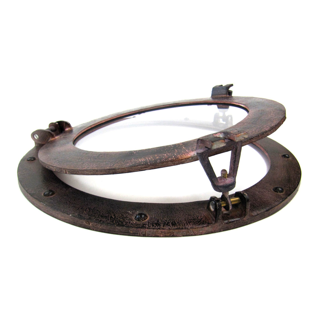 AL 48611C - Porthole Glass Aluminum Rust, 15"
