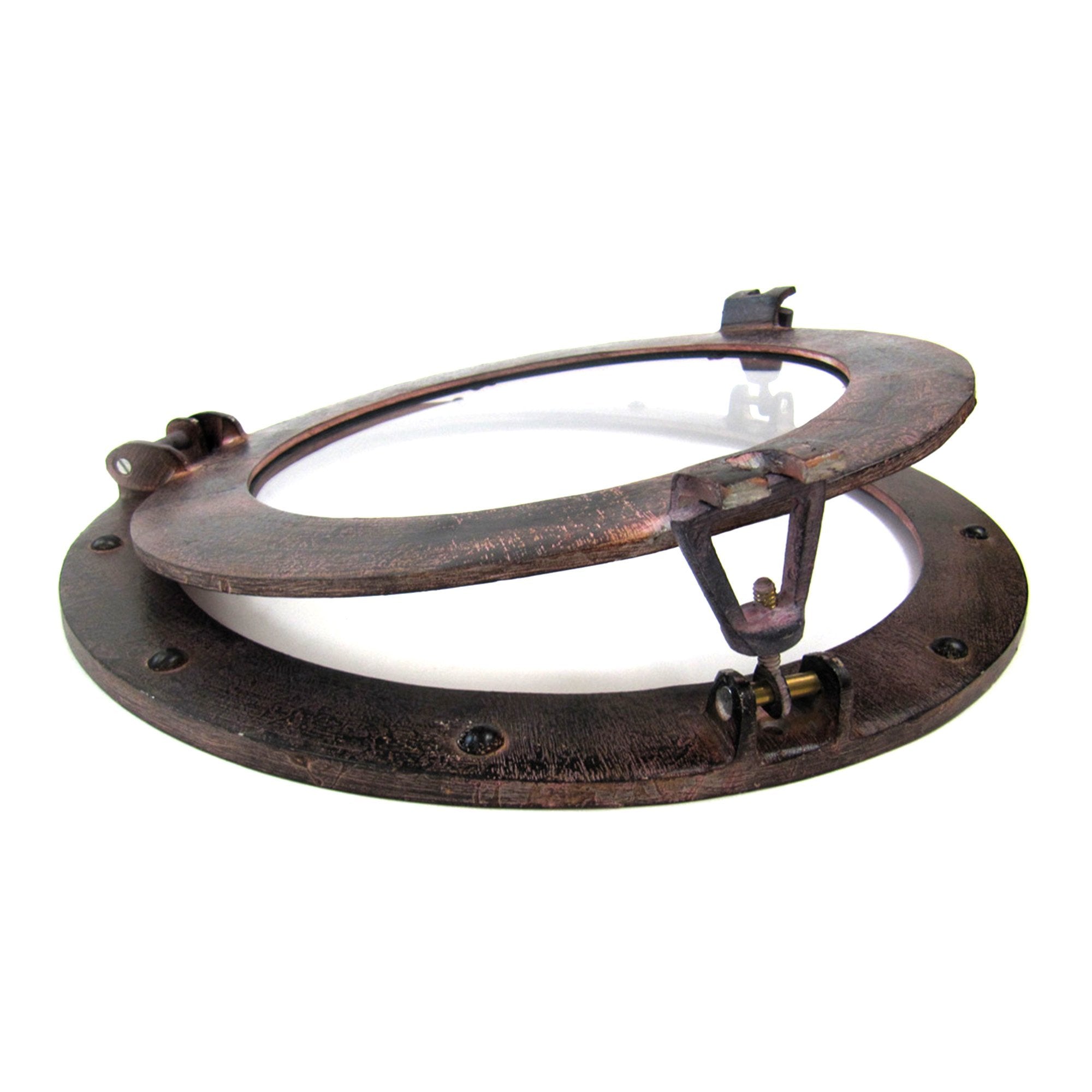 AL 48611C - Porthole Glass Aluminum Rust, 15"