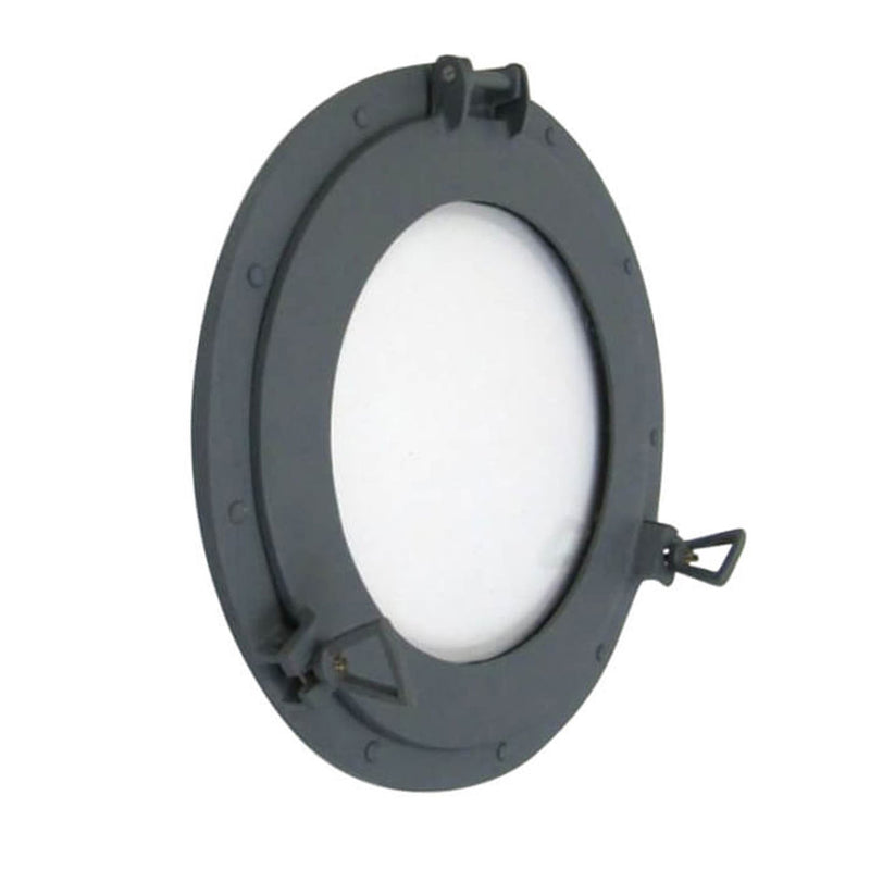 AL 48611N - Navy Gray Aluminum Porthole with Glass, 15"