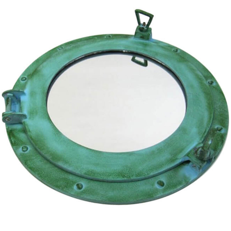 AL 4861A - Green Aluminum Porthole with Mirror, 15"