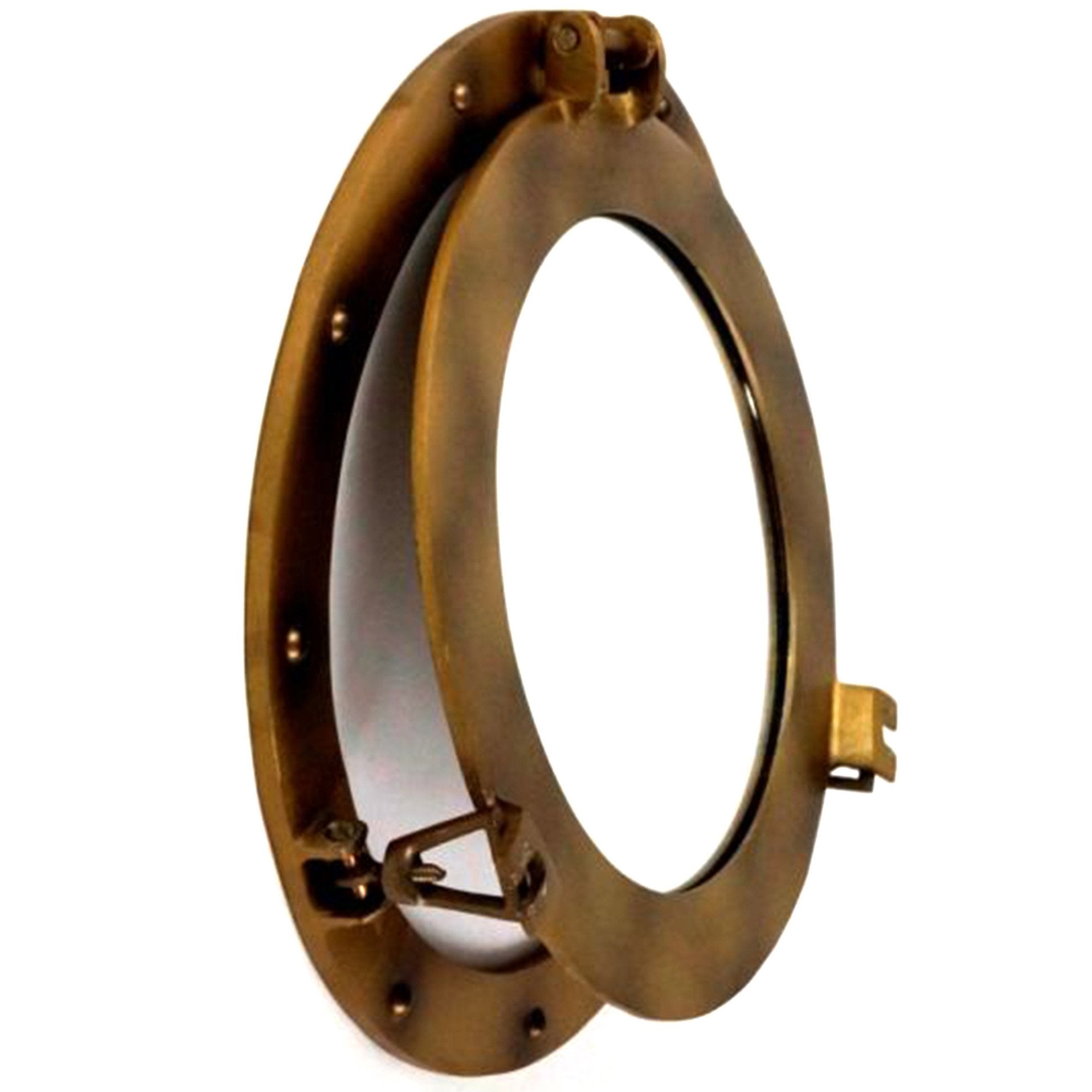 AL 4861D - Aluminum Porthole Mirror w/ Antique Finish, 15"