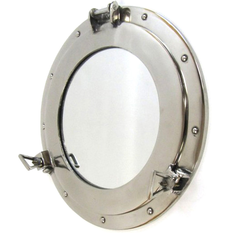 Aluminum Chrome Finish Porthole with Mirror,15"