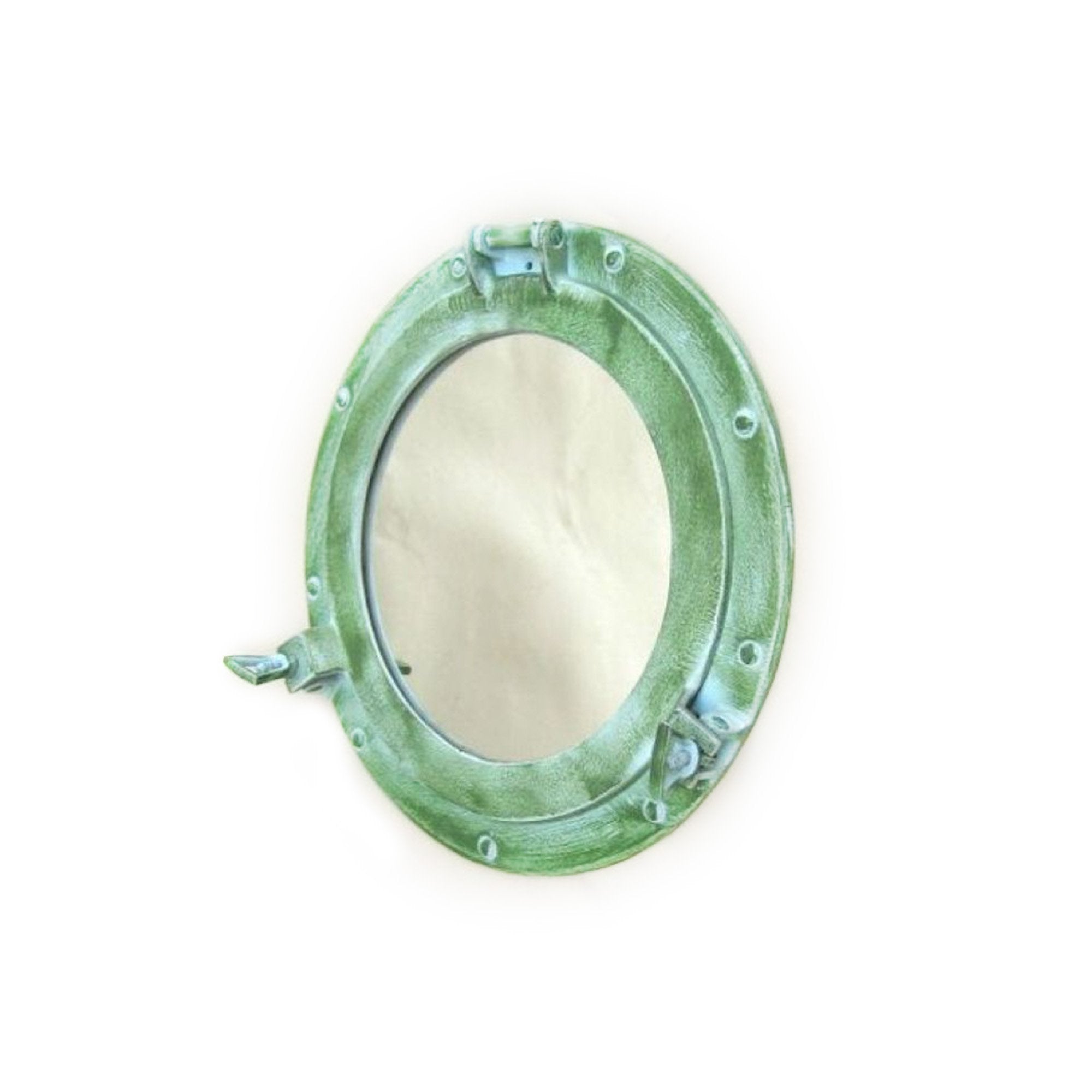 AL 4870D - Light Green Aluminum Porthole with Mirror, 12"