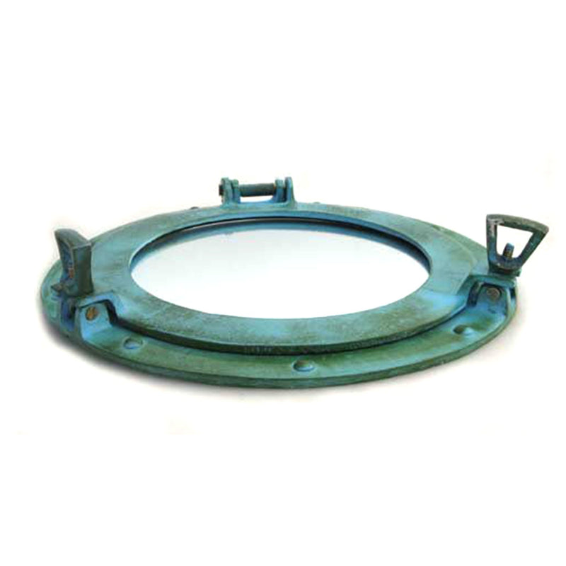 AL 4870D - Light Green Aluminum Porthole with Mirror, 12"