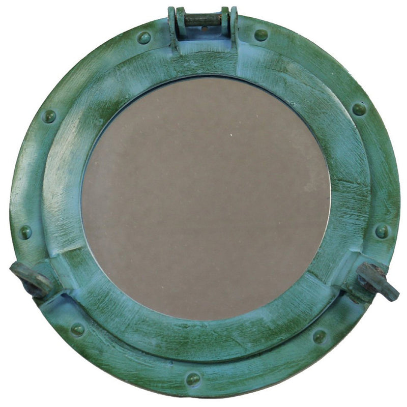 AL 4870D - Light Green Aluminum Porthole with Mirror, 12"