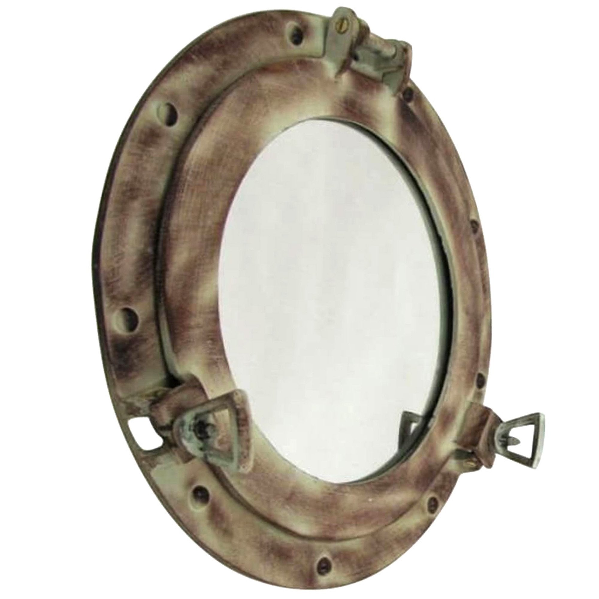 AL 4870J - Porthole Mirror Aluminum Red-Brown, 11.25"