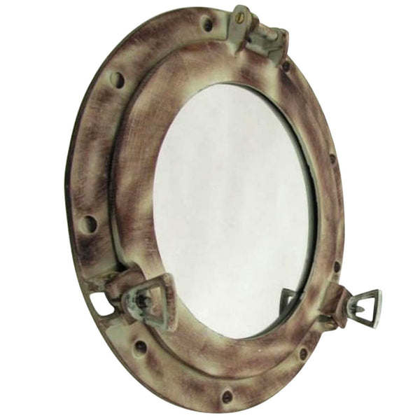 Porthole Mirror Aluminum Red-Brown, 11.25"