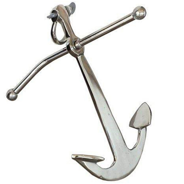 AL 48885C - Aluminum Ship Anchor with Lever Crossbar - Chrome Finish