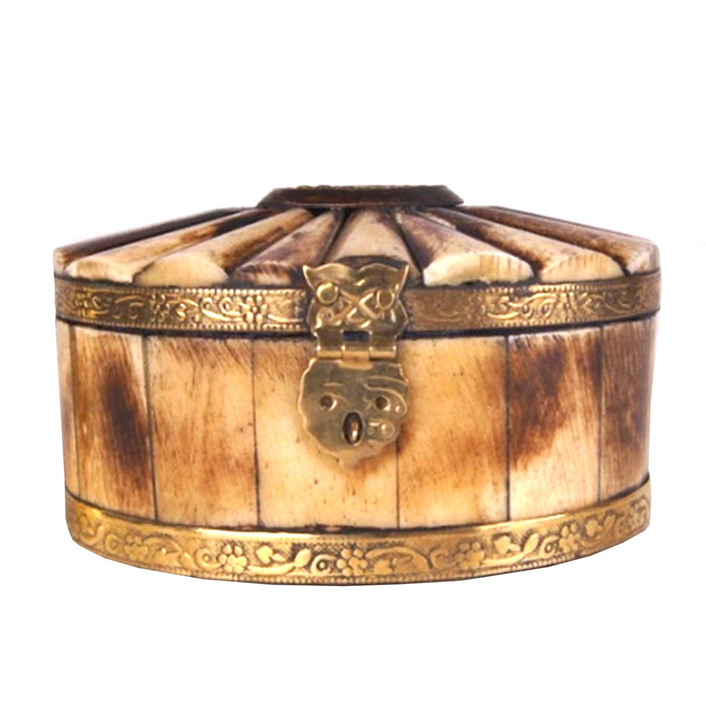 BN 108 - BONE TRINKET BOX Vintage Camel Bone Jewellery Box