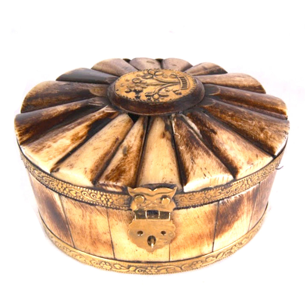 BN 108 - BONE TRINKET BOX Vintage Camel Bone Jewellery Box
