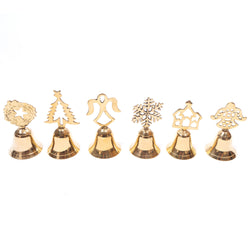 Solid Brass Christmas Bell Set/6