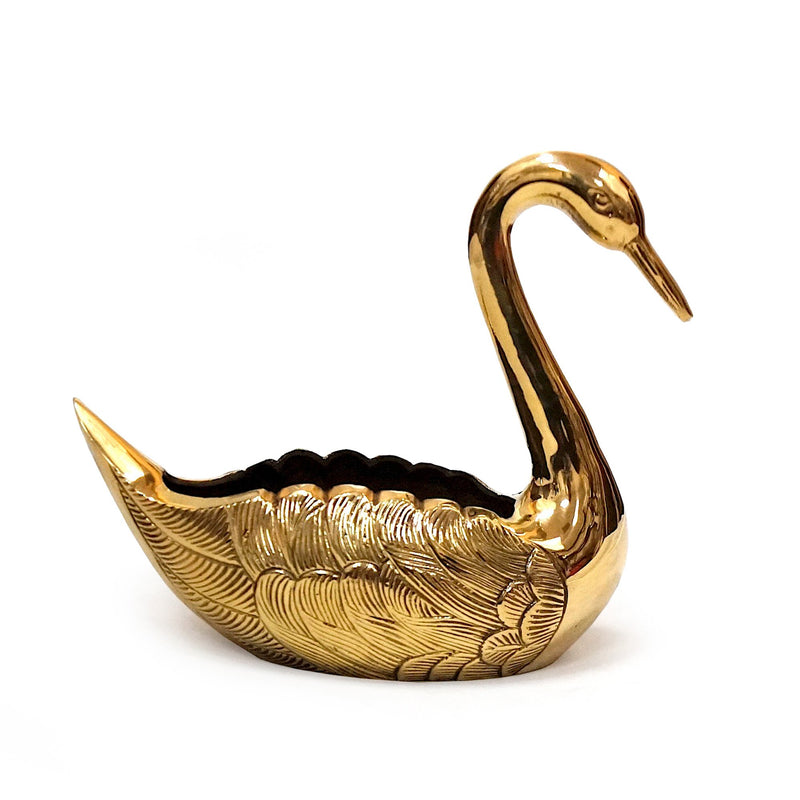Brass Swan Pair, Planter