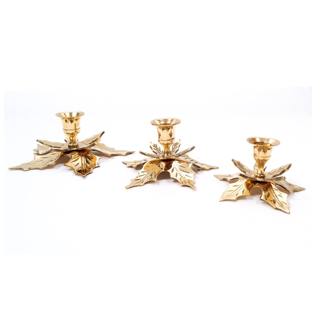 BR 31271 - Brass Christmas Candle Holder Set
