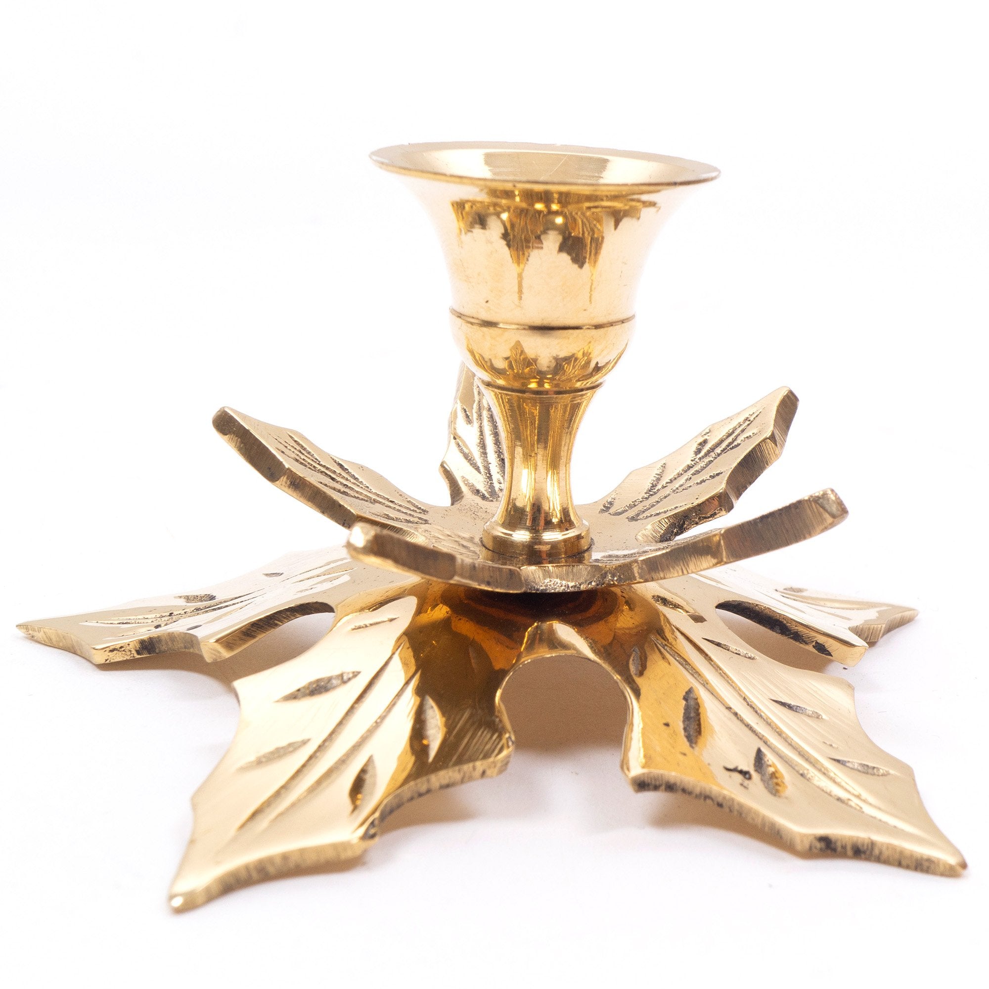 BR 31271 - Brass Christmas Candle Holder Set