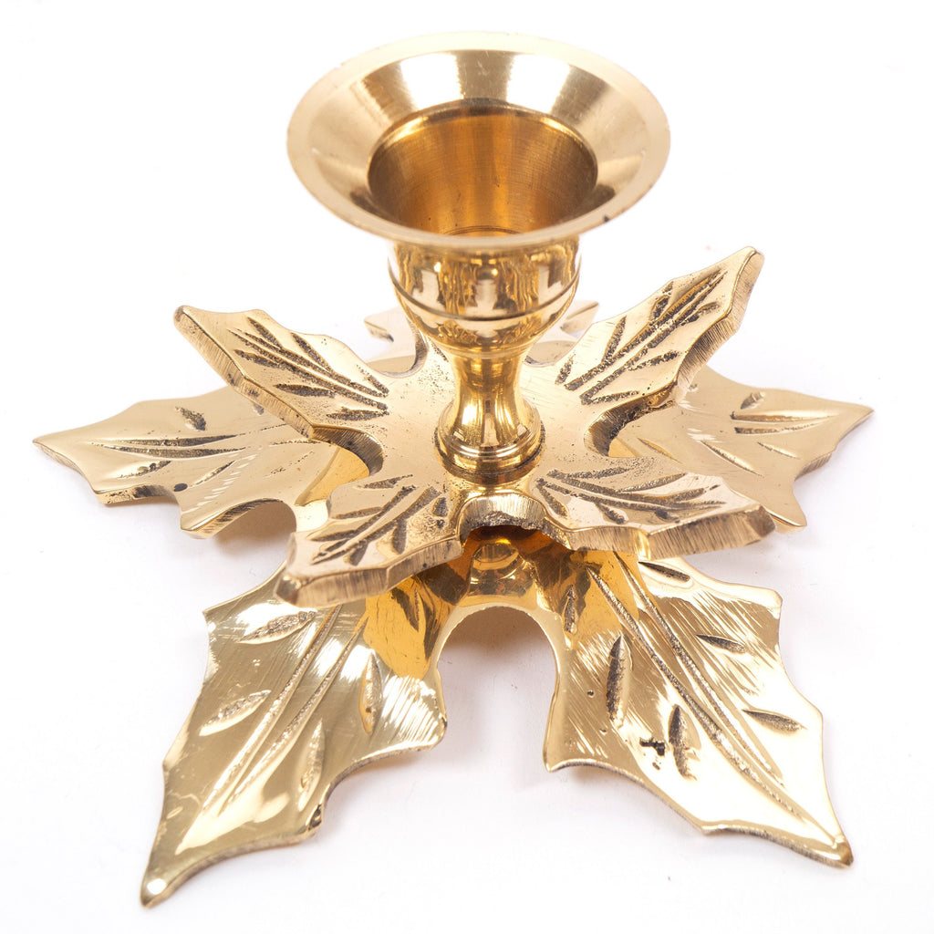 BR 31271 - Brass Christmas Candle Holder Set