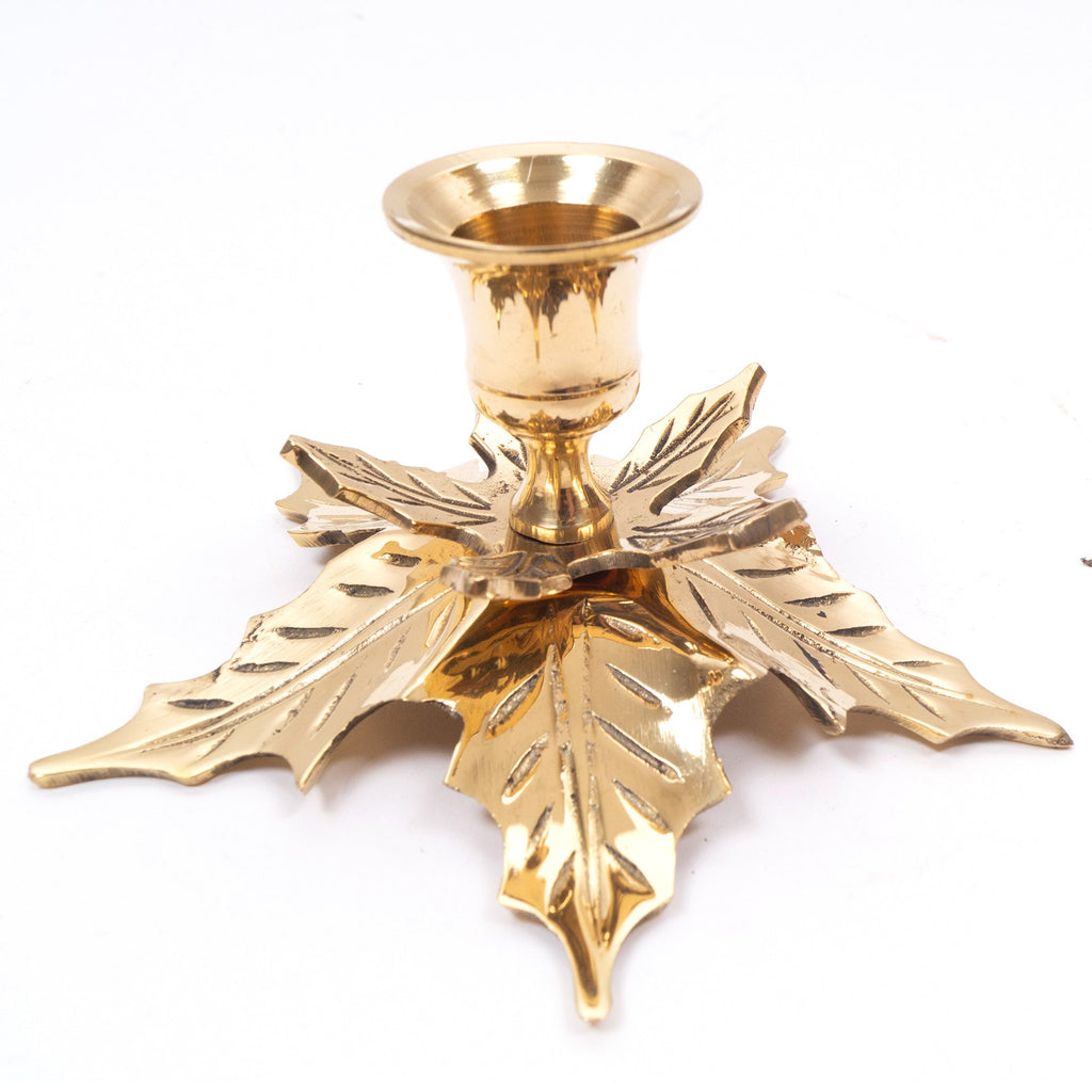 BR 31271 - Brass Christmas Candle Holder Set