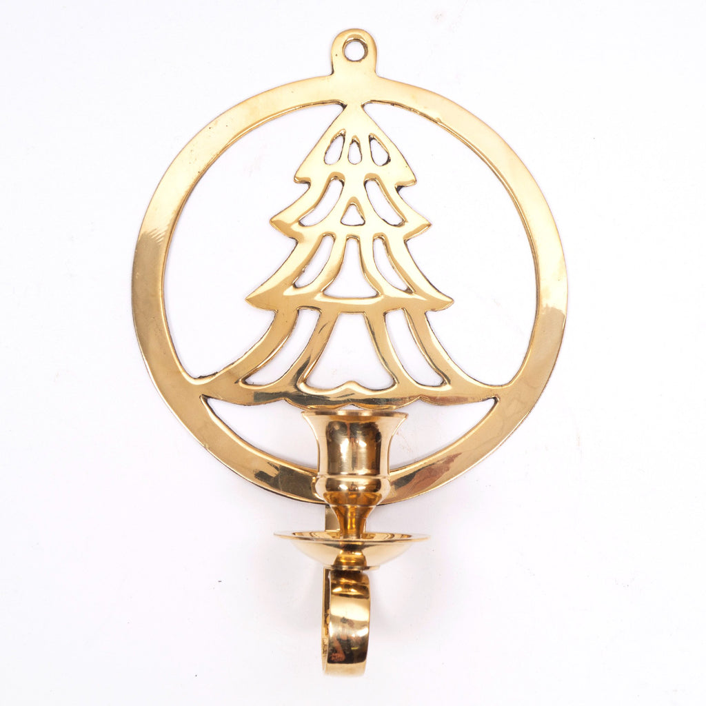 BR 3127 - Brass Christmas Wall Candle Holder Set