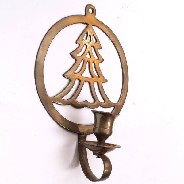 BR 3127 - Brass Christmas Wall Candle Holder Set