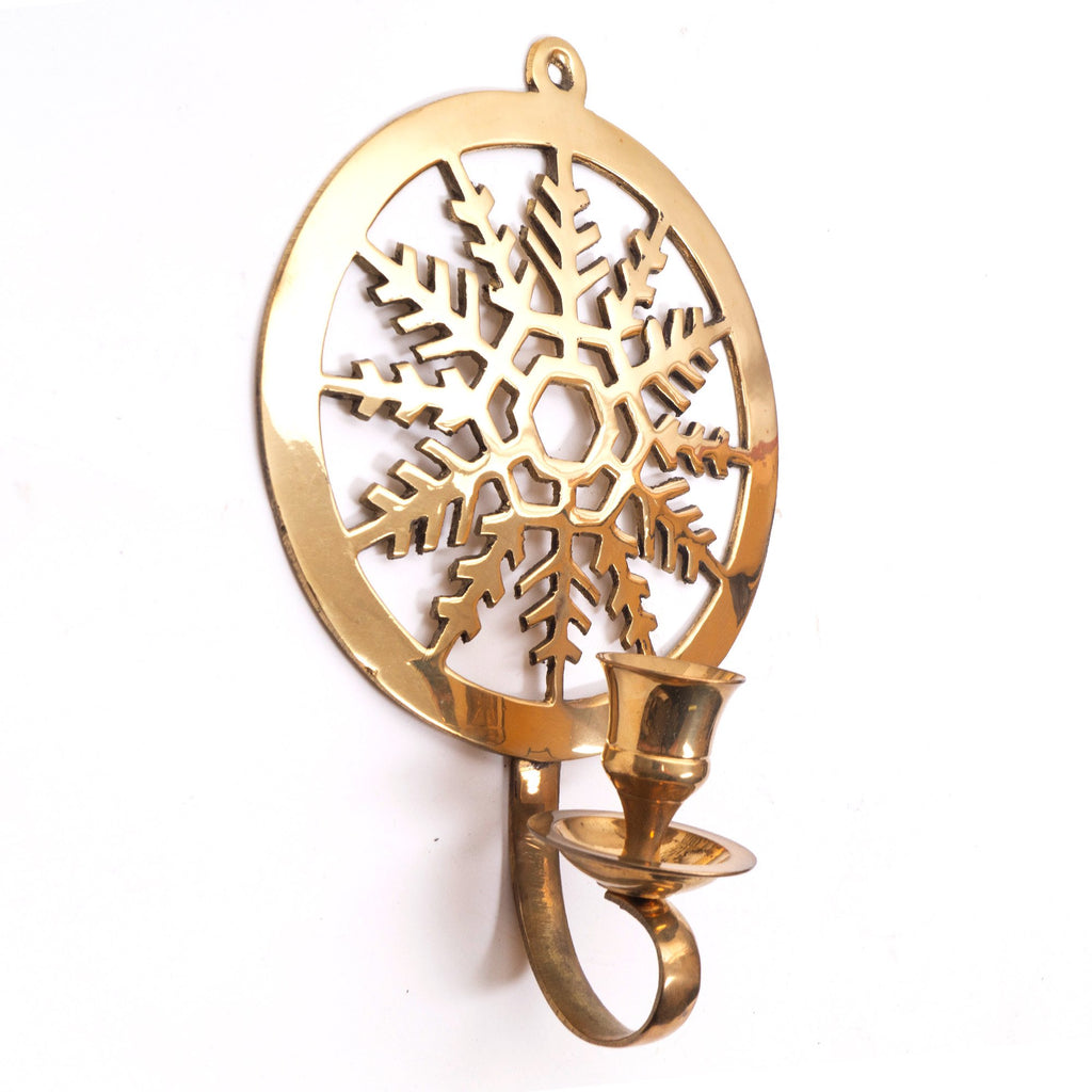 BR 3127 - Brass Christmas Wall Candle Holder Set