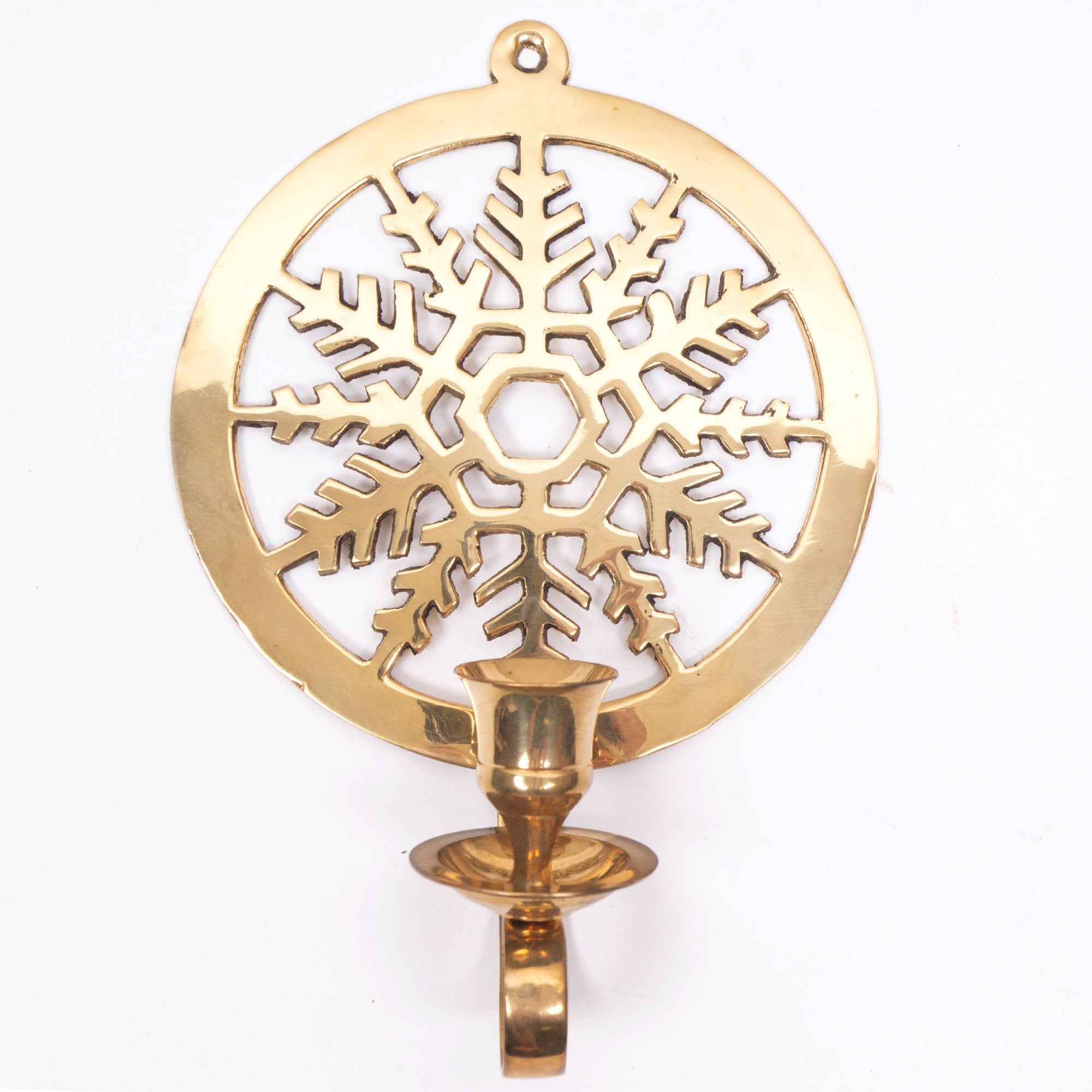 BR 3127 - Brass Christmas Wall Candle Holder Set