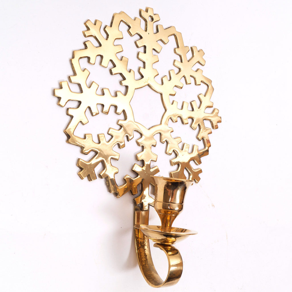 BR 3127 - Brass Christmas Wall Candle Holder Set