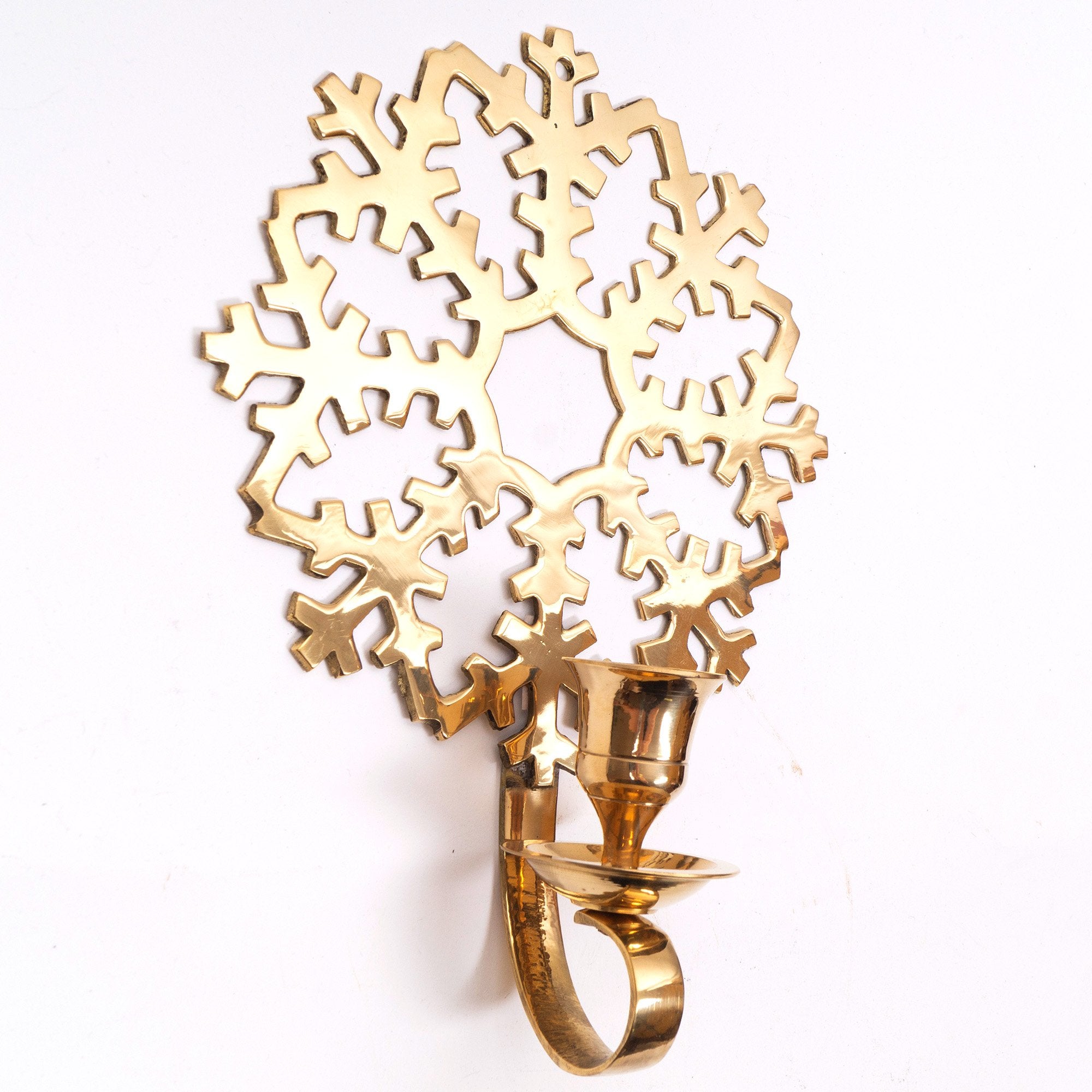 BR 3127 - Brass Christmas Wall Candle Holder Set