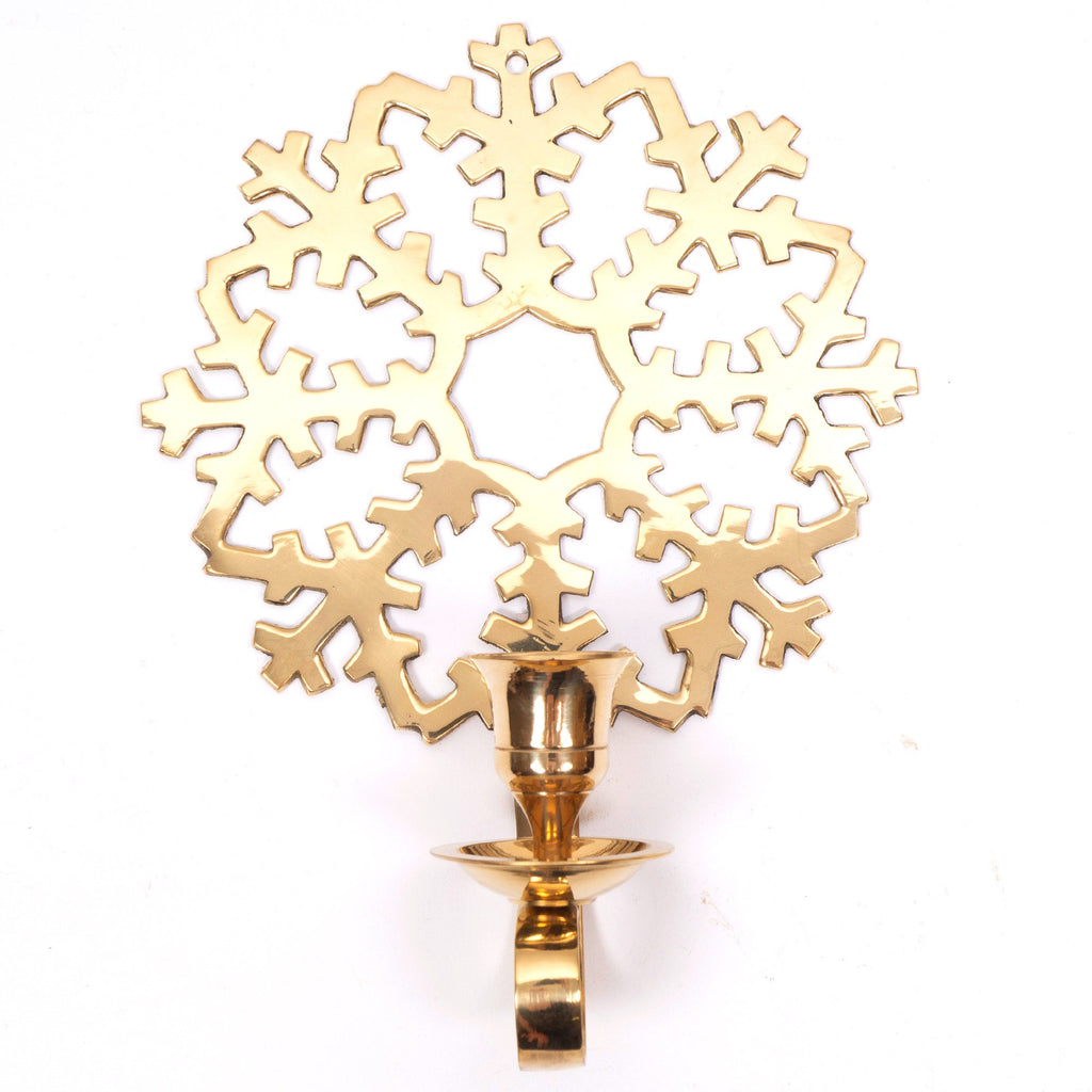 BR 3127 - Brass Christmas Wall Candle Holder Set