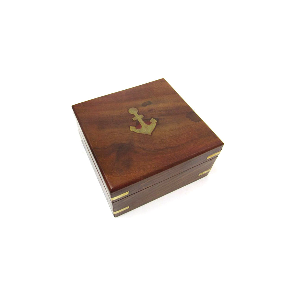 BR 48445A - Brass Sun Dial Compass w/ Box