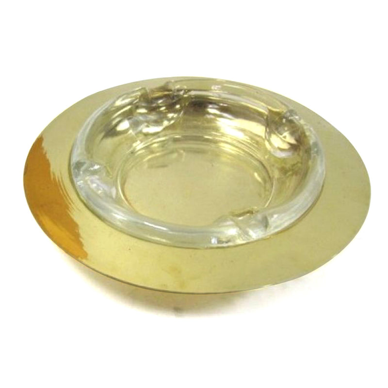 BR 1076 - Solid Brass Ashtray Glass Lined