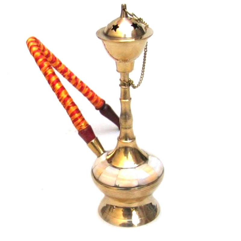 BR 13115 - Hookah Brass Mother of Pearl Inlay