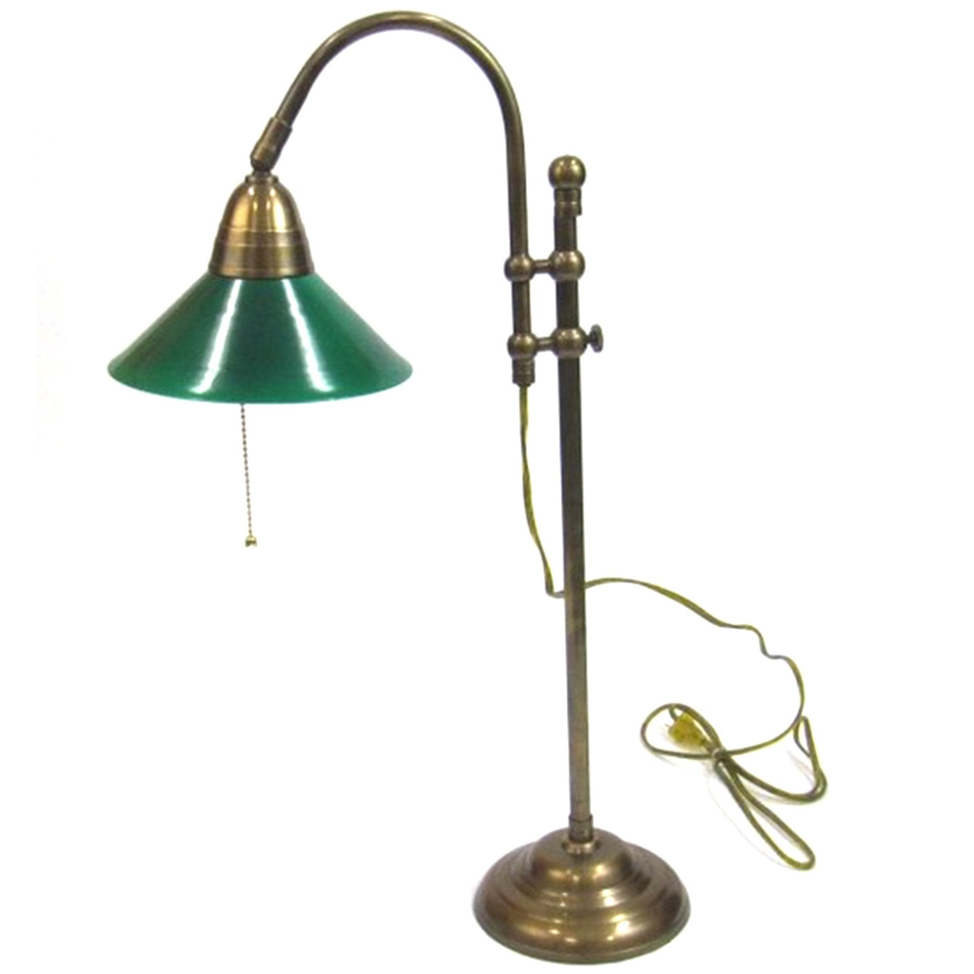 BR 15341 - Solid Brass Bankers Lamp 20"