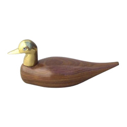BR 15601 - Wooden Duck, Brass Head