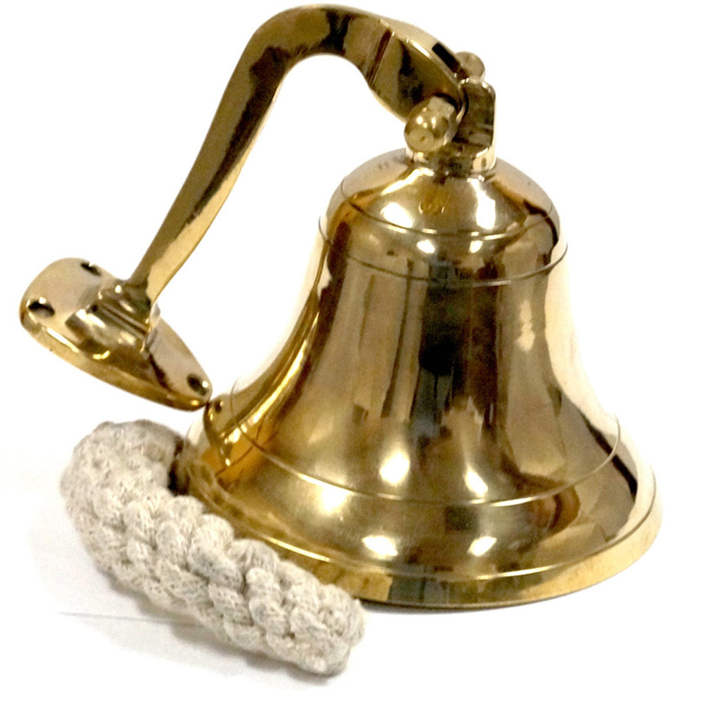 BR 1843R - Brass Ship Bell w/ Rope (small)