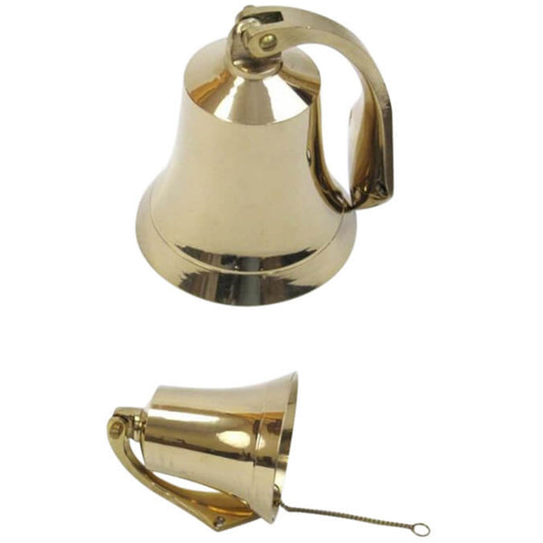 BR 1844A - Gold Finish Brass Ship Bell with Chain, 4"