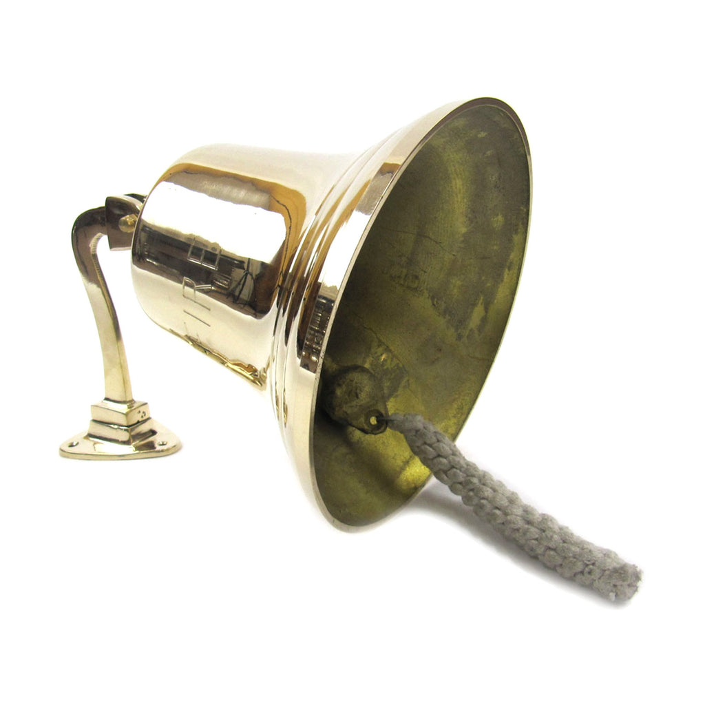BR 18450F - Solid Brass Ships Bracket Bell, Jumbo FIRE Engraved