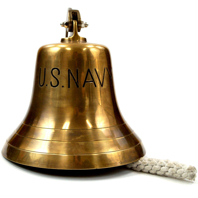 BR 18451B - Bronze Finish Brass US NAVY Ship Bell with Rope, 10 ...