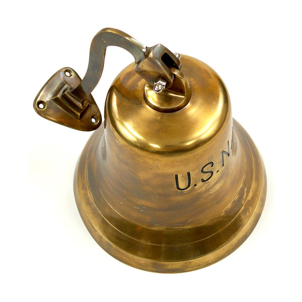 Bronze Finish Brass US NAVY Ship Bell with Rope, 10"