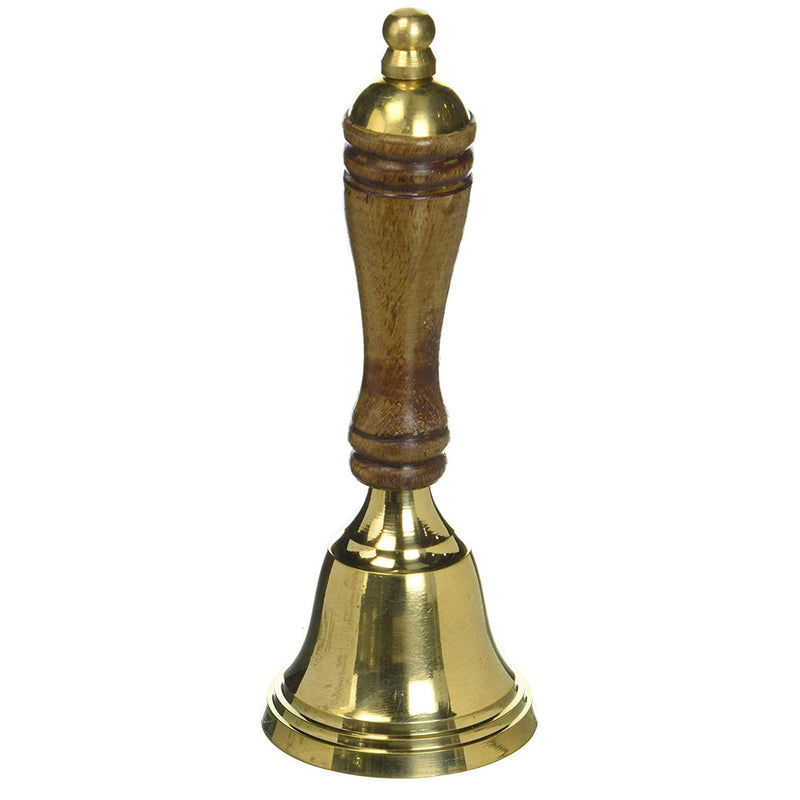 BR 1890 - Wooden Handle Brass Bell 6"
