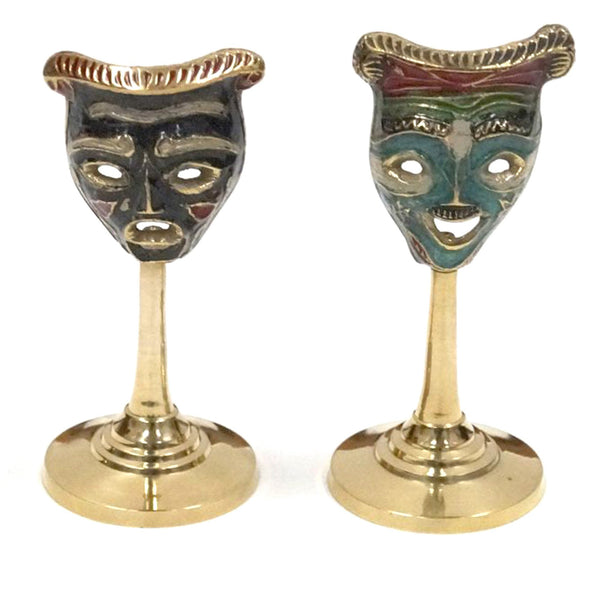 BR 20071 - Mask Pair On Pedestal, 6"