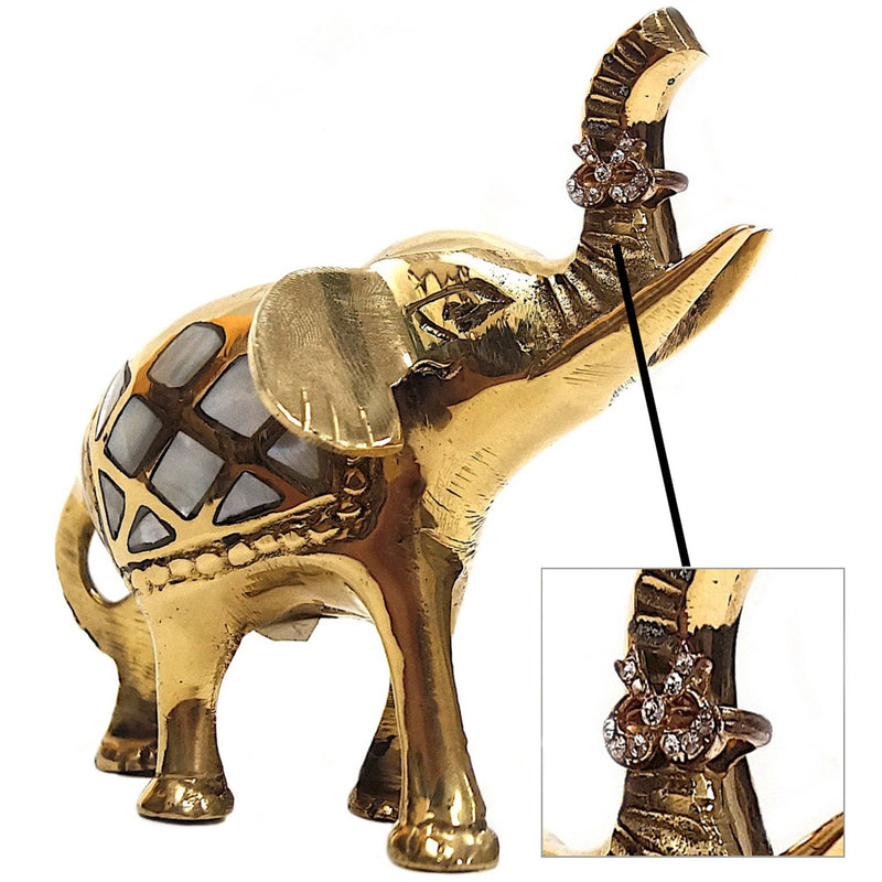 BR 20955 - Brass Elephant MOP Ring Holder