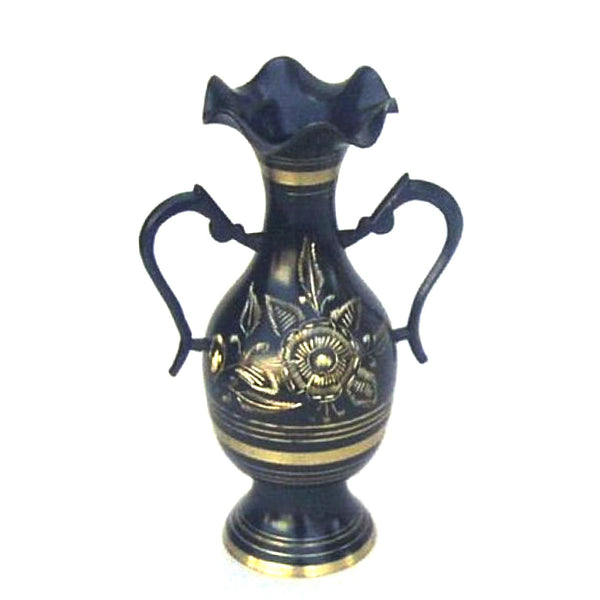 BR 21461 - Designer Brass Vase, Black Etched