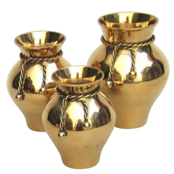 BR 21763 - Brass Rope Vase Set/3
