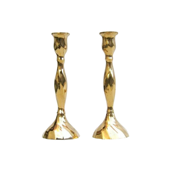 Brass Candle Holder Pair, C/BX