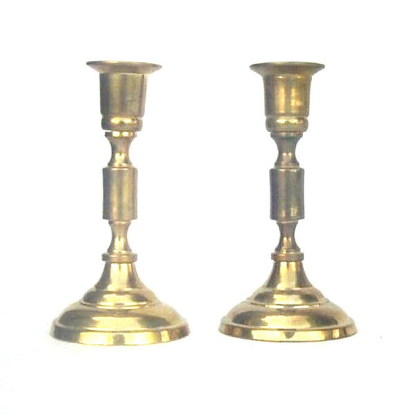 BR 22162 - Candle Holder Pair 4" Brass, C/BX