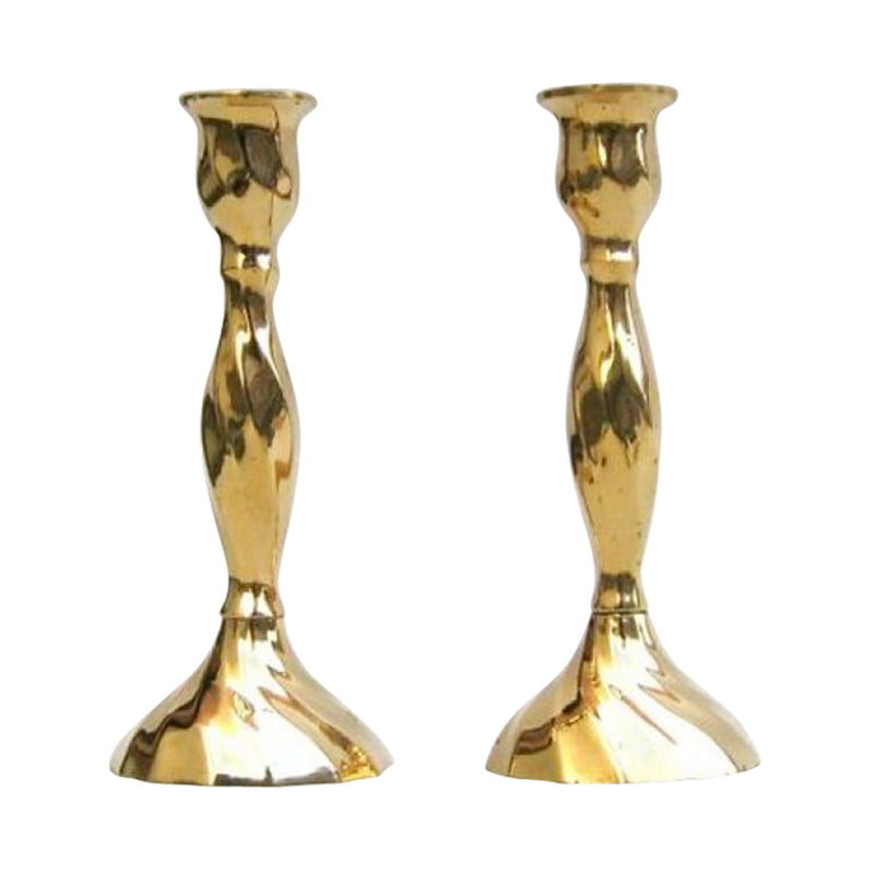 BR 2217 - Solid Brass Candle Holder, Twisted 12"