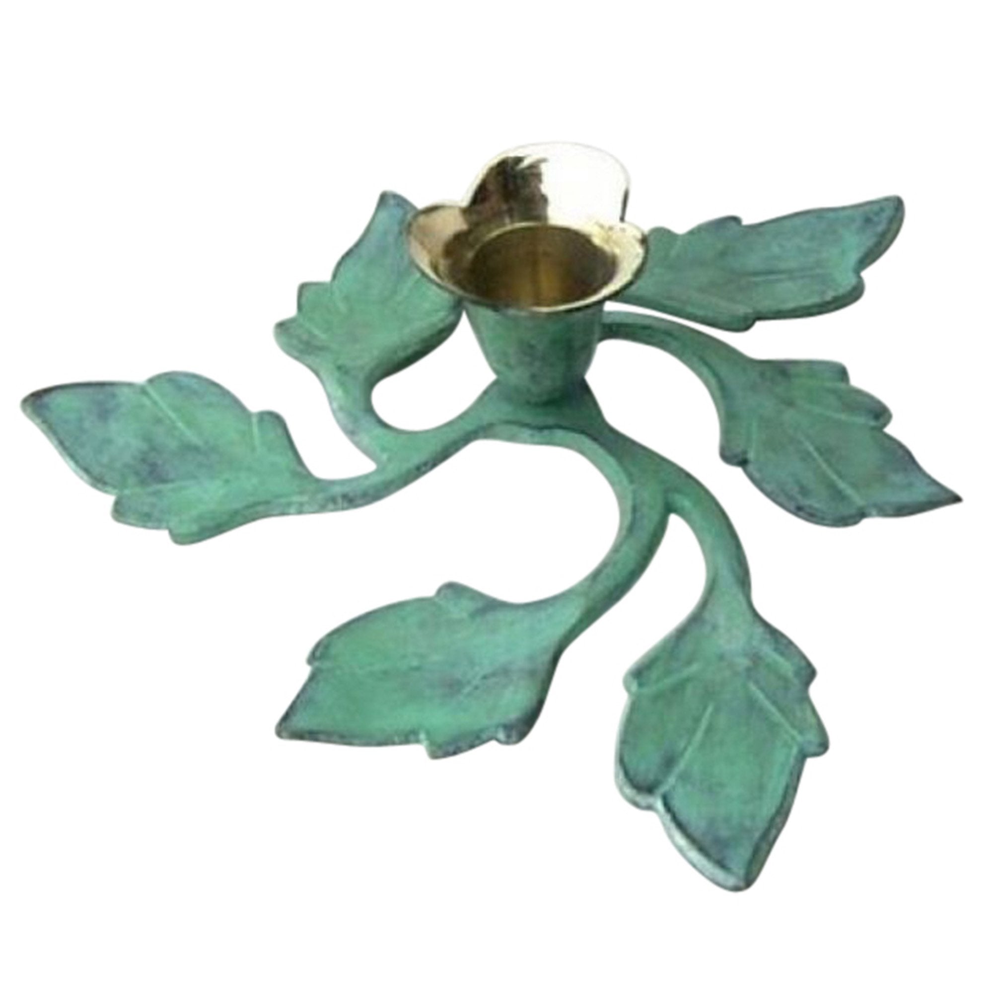 BR 2220 - 5 Leaf Candle Holder, Patina