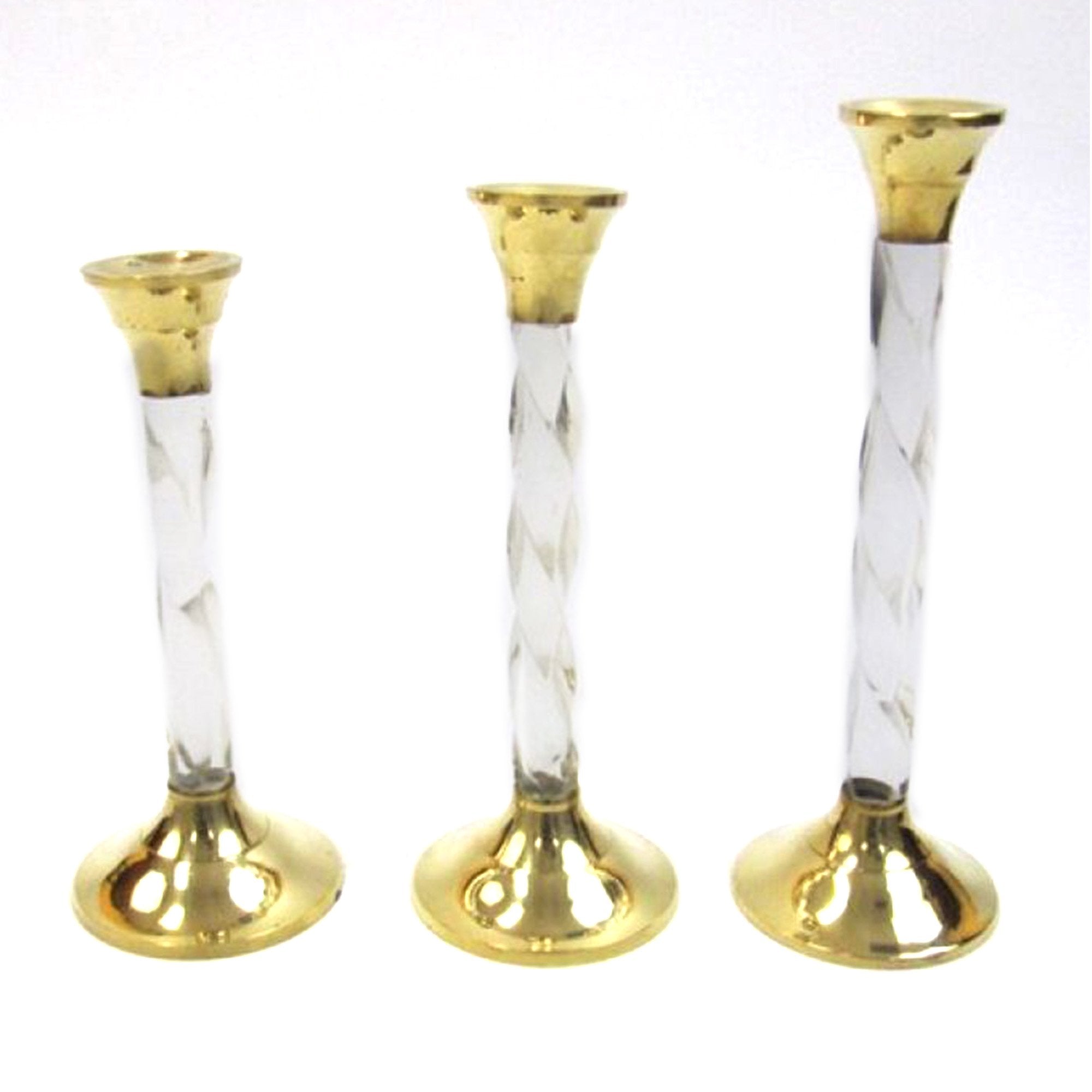 BR 22262 - Brass Candle Holder Set/3