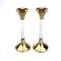 Brass Candle Holder Pair Clear