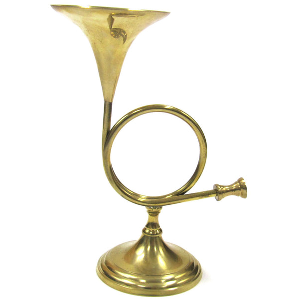 BR 2233 - French Horn Candle Holder on Base, 12"