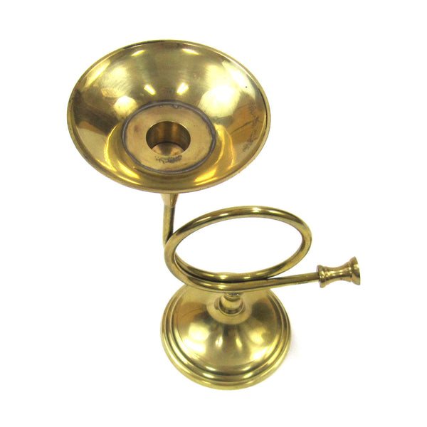 BR 2233 - French Horn Candle Holder on Base, 12"